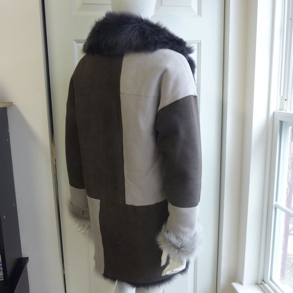 High Society HiSO BERNICE Reversible Genuine Shearling Coat - Picture 7 of 12